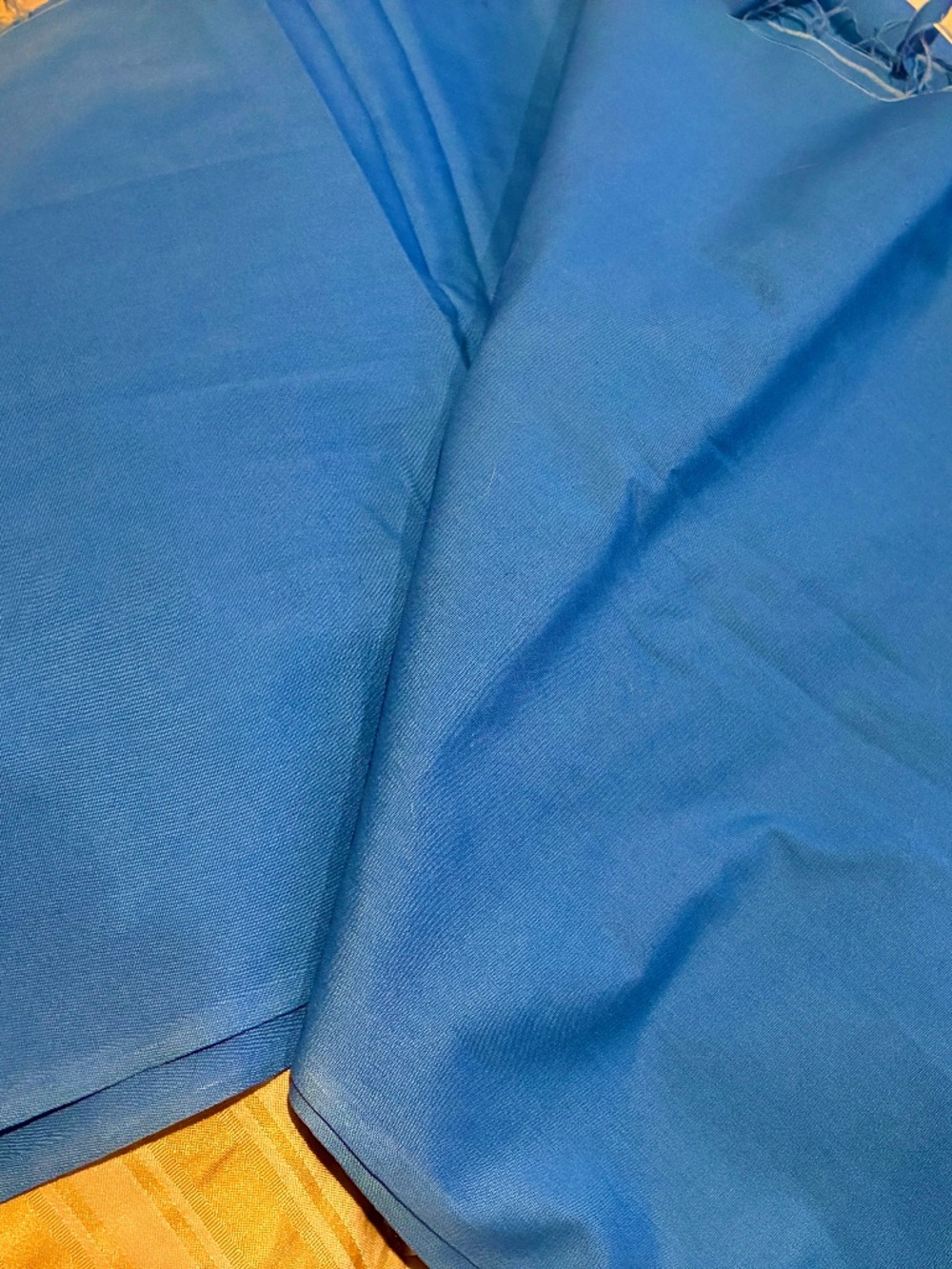 VTG 1960s Medium Blue Quilting Cotton Fabric~Crafts Sewing Remnant 14"W x 4 yds